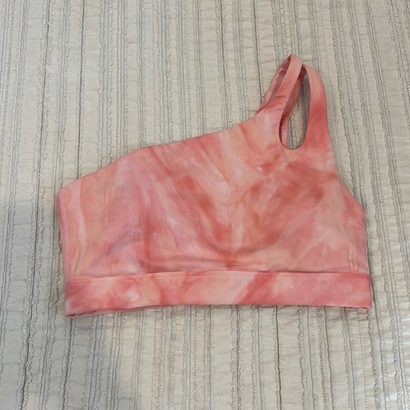 CARBON 38 SUPER SOFT ONE SHOULDER SPORTS BRA - pink tiedye - Picture 2 of 4